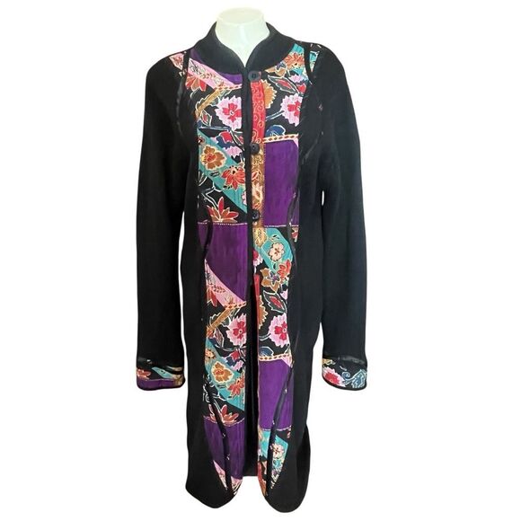 KOOS of Course! Vintage Patchwork Detail Long Duster Cardigan - Picture 1 of 8